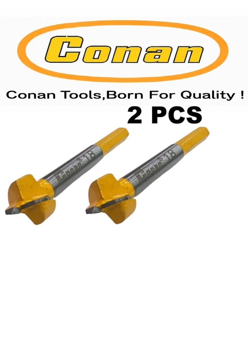 Conan 2 PCS Conan Forstner Drill Bit 18mm – Flat-Bottom Clean Wood Drilling – 78mm Length – Model COFD818 - Image 1